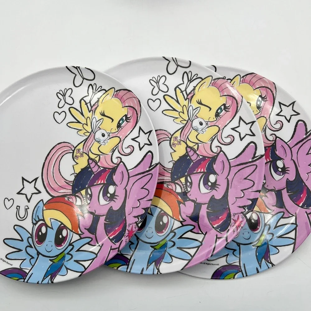 Zak Designs My Little Pony 9pc Melamine Set Plates Bowls Cups 2017 Hasbro Kids